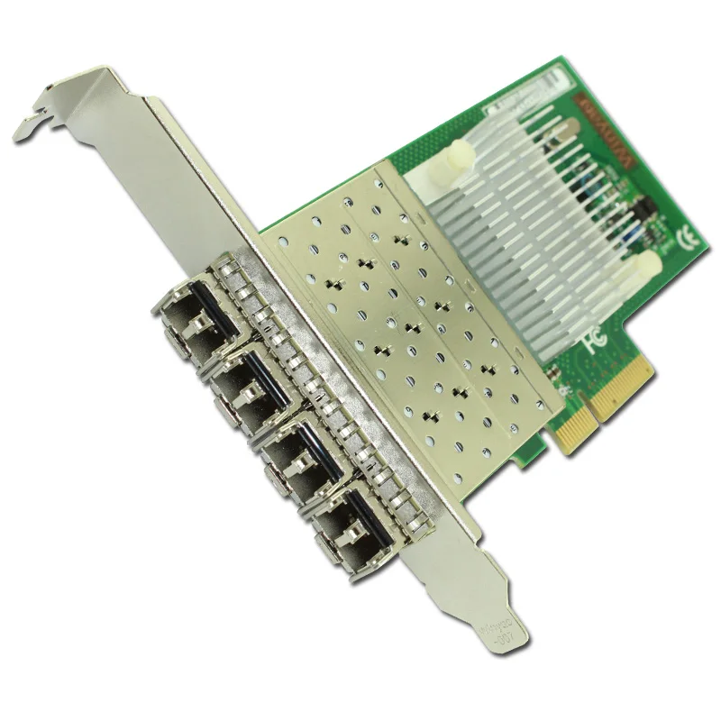 4-портовый гигабитный волоконный Ethernet-адаптер многорежимный оптический модуль LC