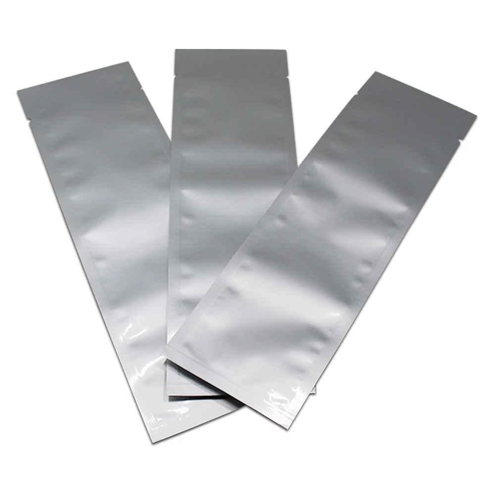 

300Pcs/Lot Food Grade Mylar Packaging Bag With Open Top Heat Sealable Vacuum Bag Pure Aluminum Foil Bags