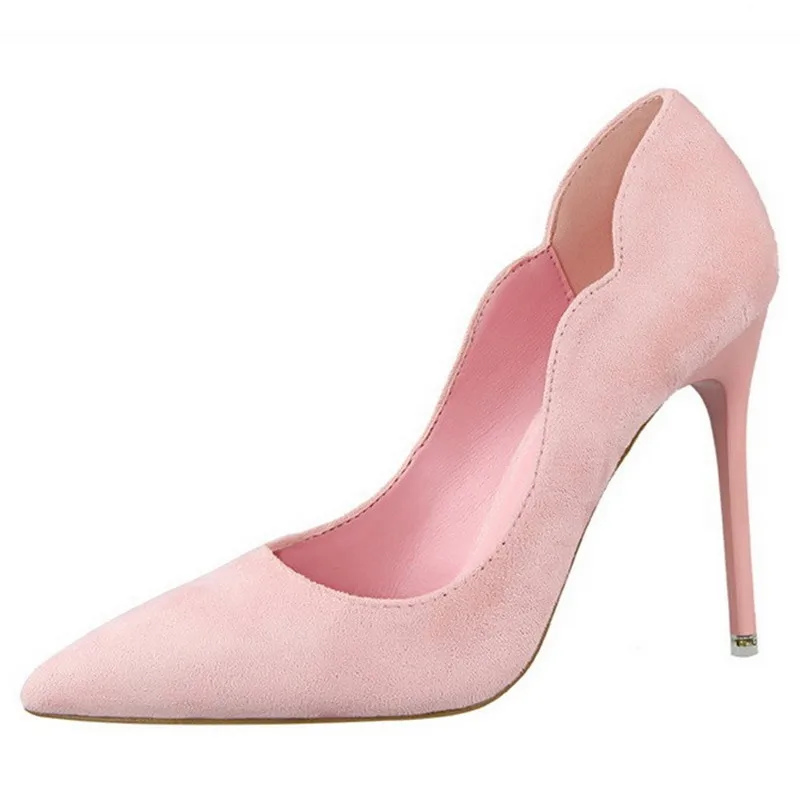Новые Модные женские туфли лодочки высокий тонкий каблук Женская обувь без