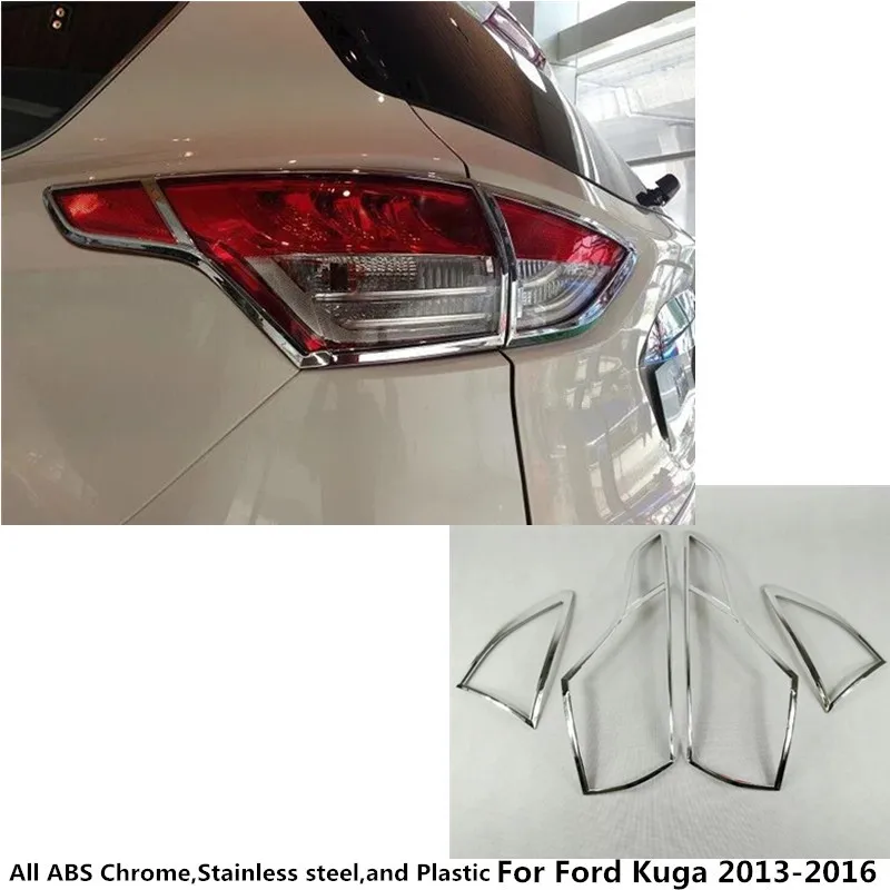 Для Ford Kuga 2013 высокое качество Автомобильный Стайлинг ABS хромированная отделка задний фонарь Задняя рама крышка лампы 4 шт. аксессуары