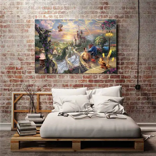 H1135 Томас Кинкейд Красавица и чудовище HD холст печать украшение дома гостиная