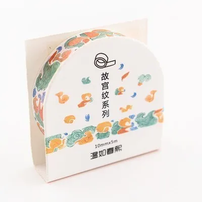 JIANWU 1 шт. 10 м X 5 мм китайский стиль императорский дворец клейкие ленты васи лента DIY Наклейка декоративная клейкая лента Bullet journal - Цвет: wen ru chun xi