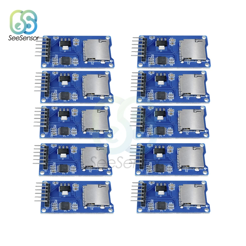 Плата расширения памяти Micro SD 10 шт. модуль защиты карты TF SPI для Arduino|Детали и