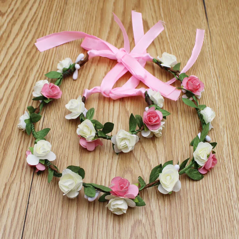 10 компл./лот свадебные декоративные цветы набор венков PE завязка для волос
