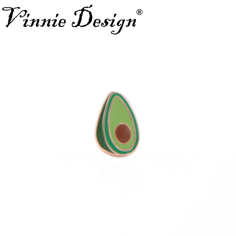 Vinnie Дизайн Ювелирные изделия эмаль авокадо слайд шармы для обертывания сетки