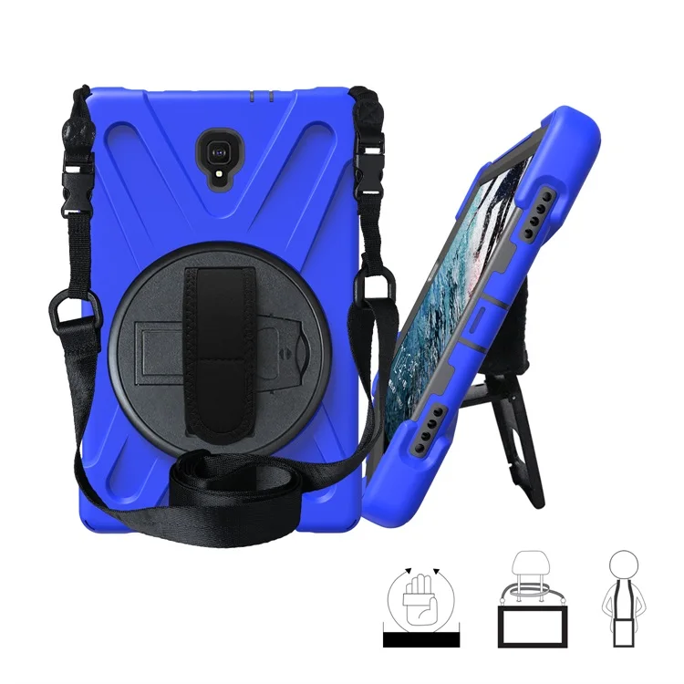 Darkblue Strap Противоударный детский чехол для samsung Galaxy Tab A 10,5 SM-T590 T595 T597 защитный чехол подставка силиконовая резина Чехол - Цвет: Darkblue Strap