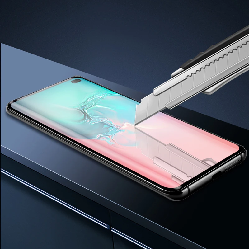 EXUNTON для samsung Galaxy S10 Plus S10e 3D УФ жидкость изогнутый полный клей передний Закаленное