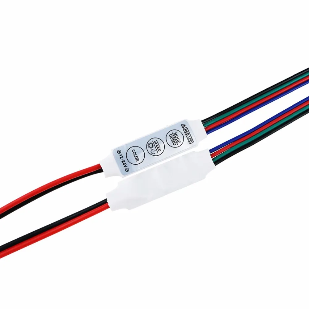 10 шт. LED RGB контроллер мини диммер + 3KEY переключатель 12В-24В 6А для 5050 3528 Светодиодная