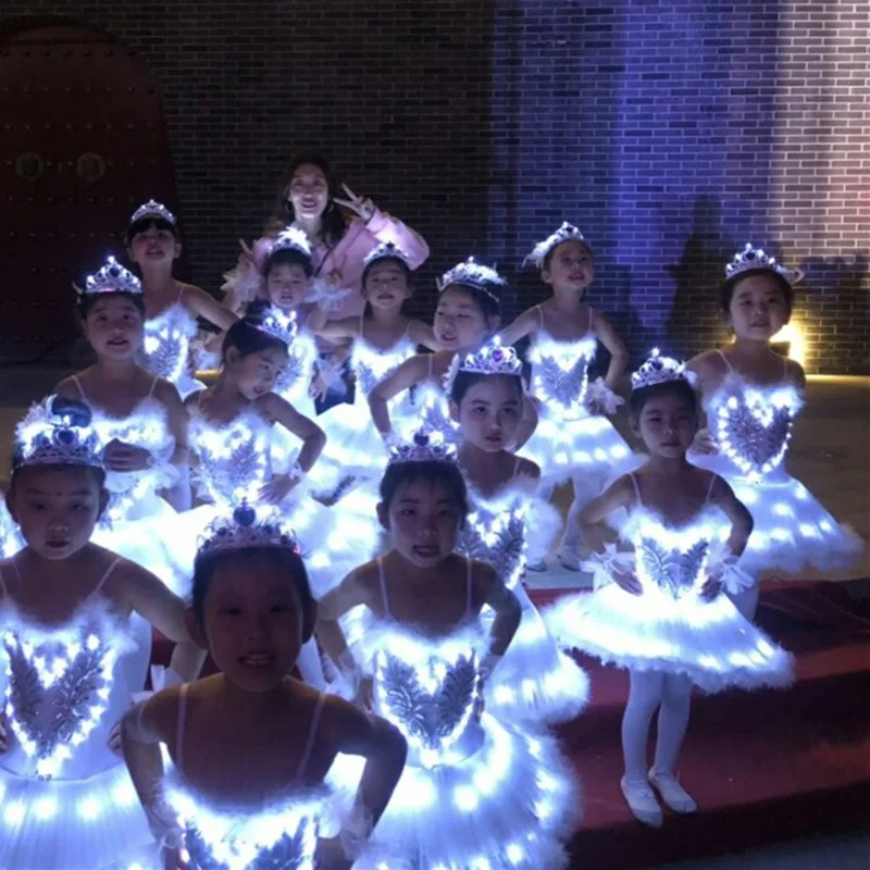 Профессиональная светодиодная балетная пачка Детский костюм Лебединое озеро