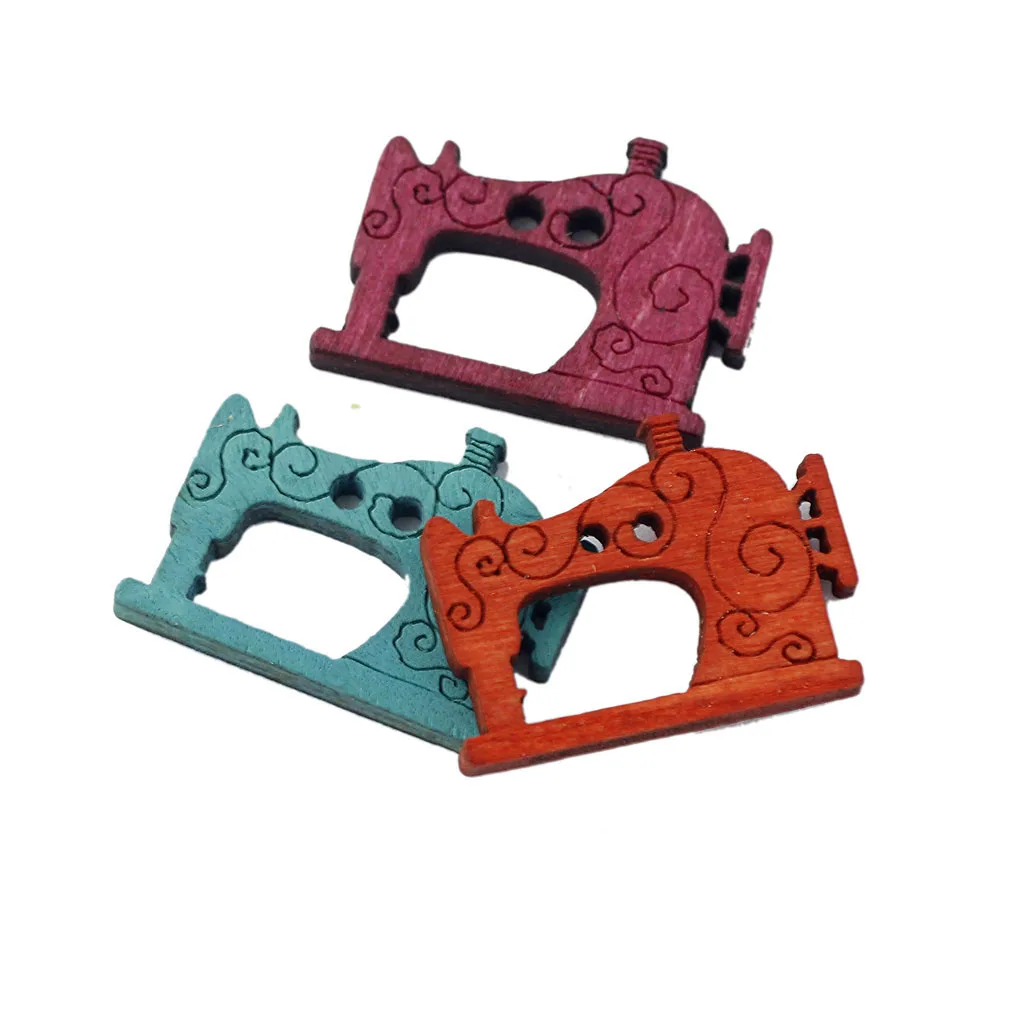 50 шт. деревянные пуговицы с плоским основанием для рукоделия скрапбукинга