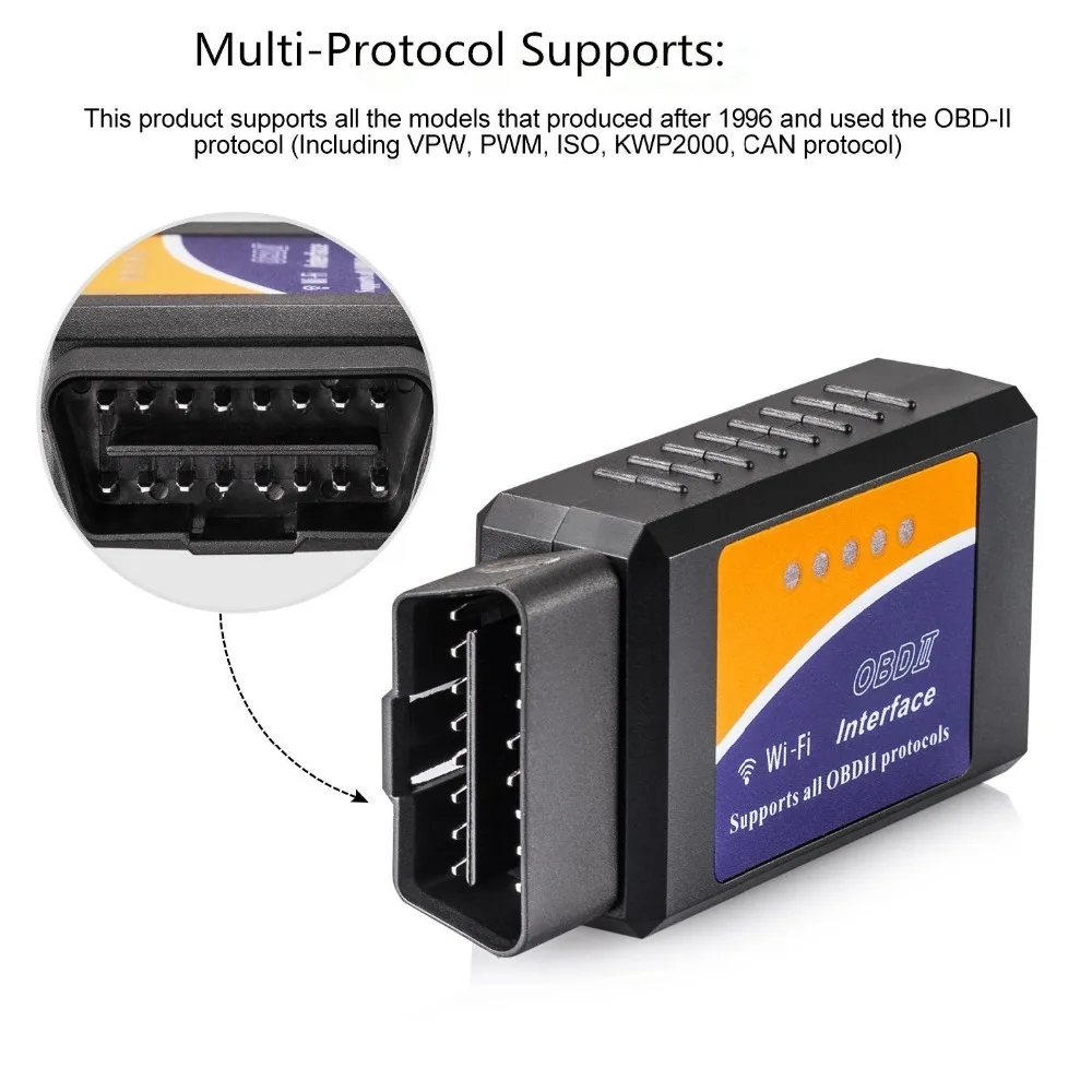 Новый ELM327 WiFi с чипом PIC18F25K80 беспроводной OBDII диагностический инструмент для
