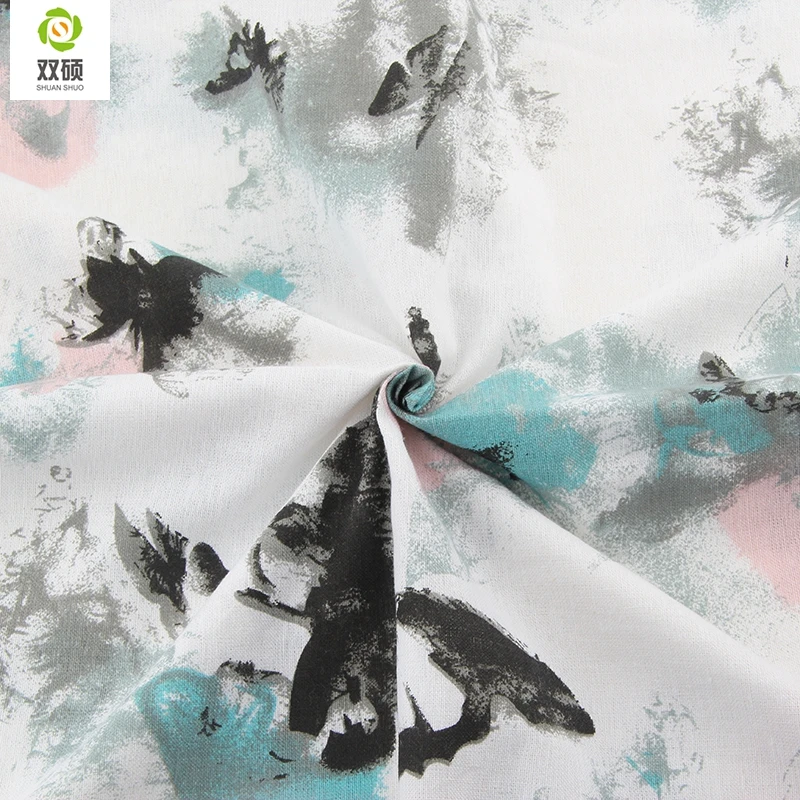 Lnk Бабочка Ситец льняной Ткани этнические Женщины для Рубашек блузки шторы