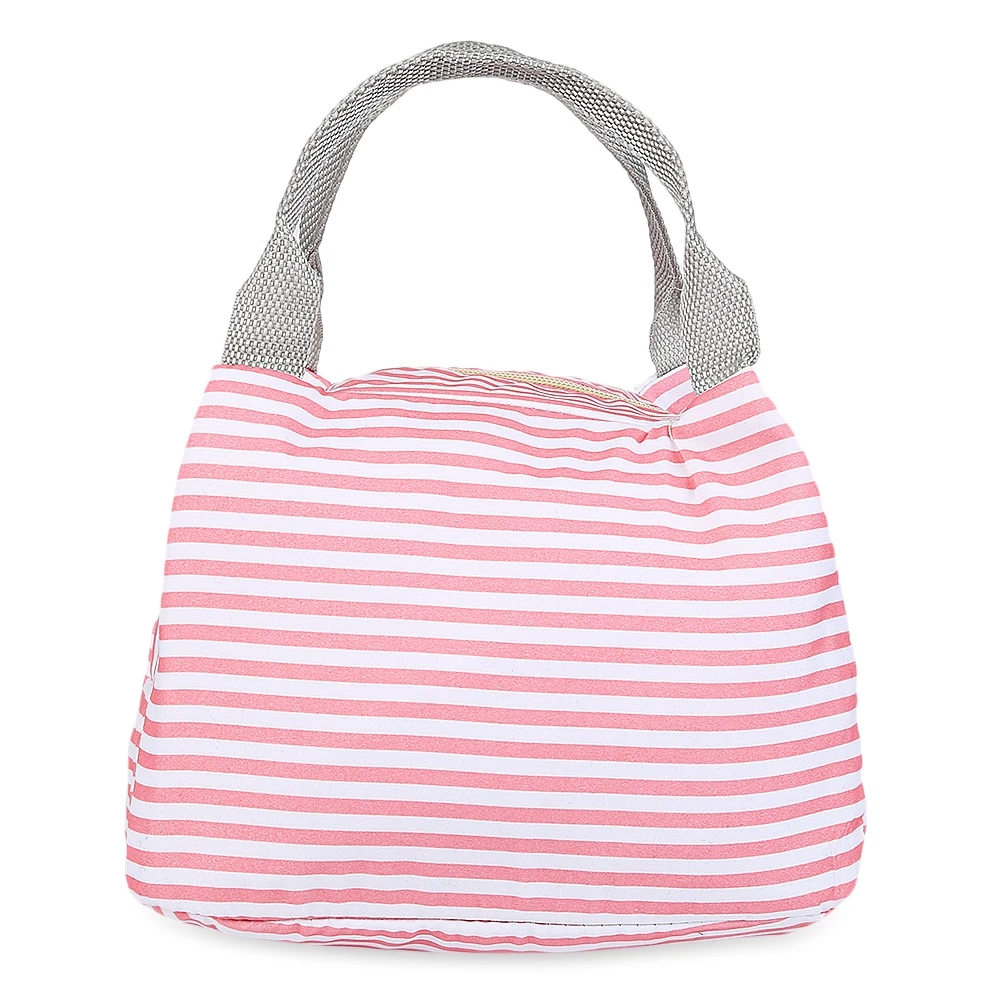 2017 New Waterproof stripe lunch bag High quality fabric tote for women kids Traving |