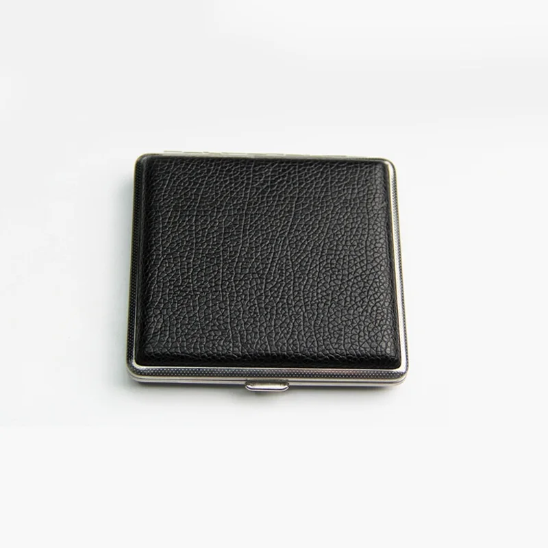 Черный кожаный портсигар для 20 сигарет|cigarette box size|cigarette with lighterbox citroen |