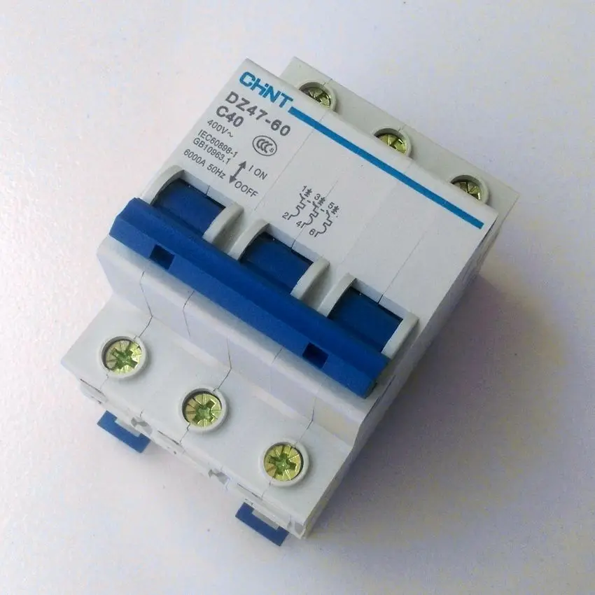 Мини-автоматический выключатель CHINT C45N DZ47-60 3 полюса C40A 400V MCB | Обустройство дома