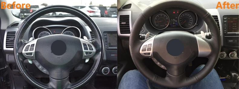 MEWANT для Черные Кожаные чехлы рулевого колеса автомобиля для Mitsubishi Lancer EX 10 Lancer X Outlander ASX Colt Pajero Sport Interior