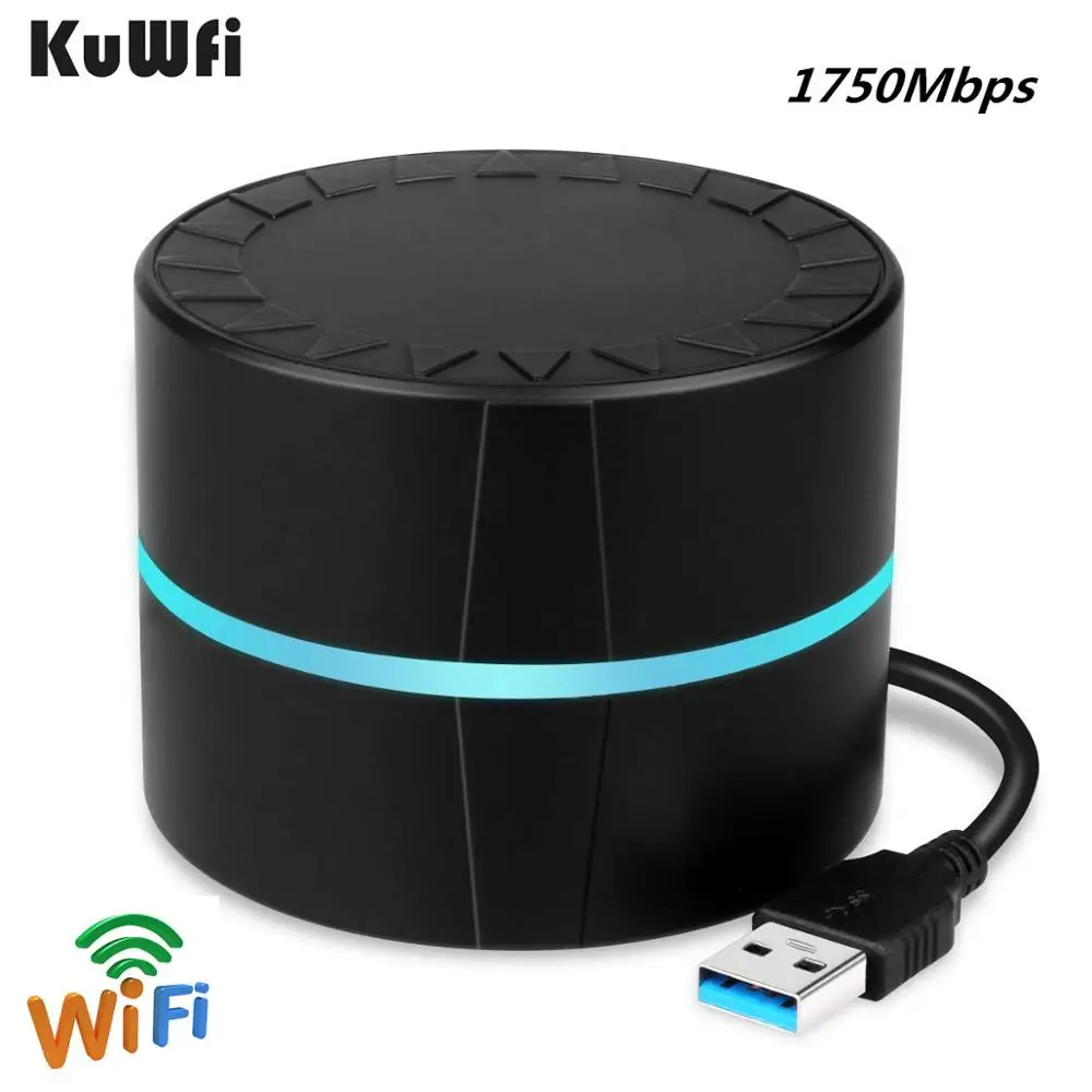 KuWFi 1750 Мбит/с Wifi адаптер двухдиапазонный 2 4 ГГц/450 + 5 ГГц/1300 USB3.0 ПК беспроводная