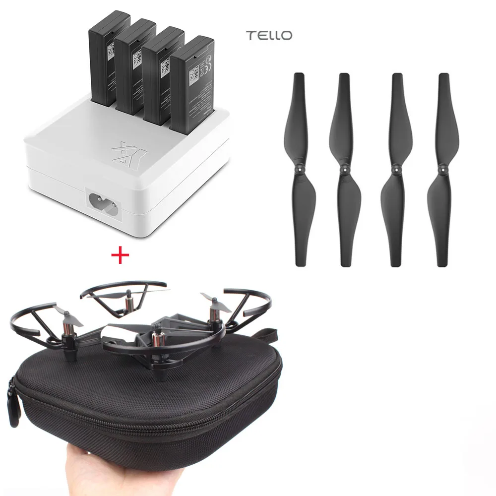 Зарядное устройство 4 в 1 для DJI TELLO Multi зарядный концентратор + чехол хранения