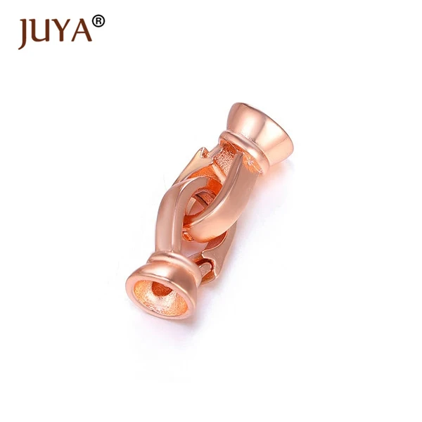 rose gold Ручной работы DIY браслет из жемчужин застежки на ожерелье микро проложить Циркон горный хрусталь застежка крючки Аксессуары для украшений - Цвет: rose gold