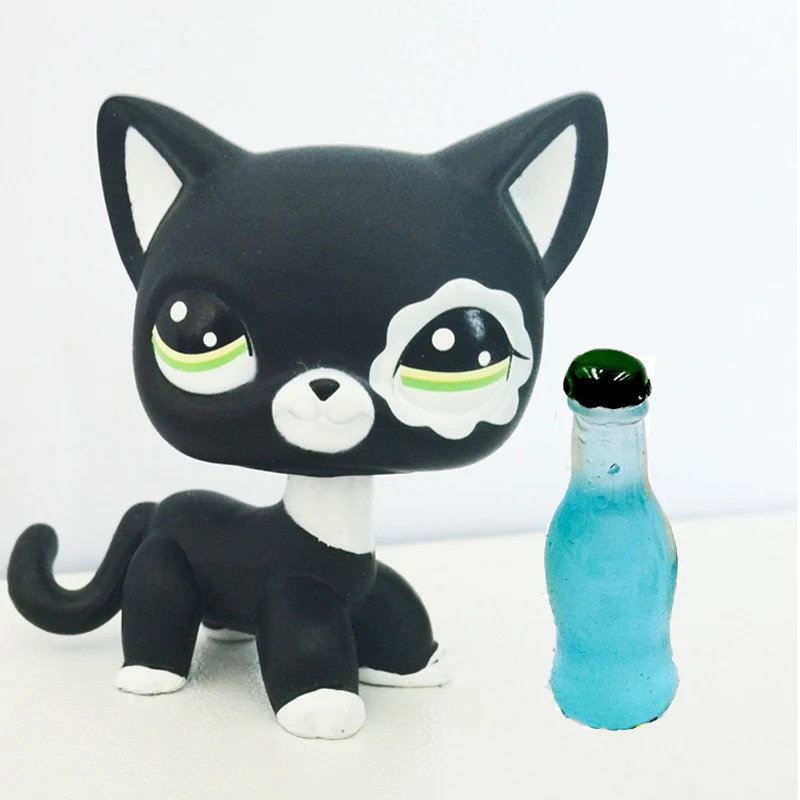 Аксессуары для литл пет шоп лпс игрушки#2249 lps pet shop toys standing редкие лпс стоячки mini pet shop short hair cat original black kitty with lovely accessories