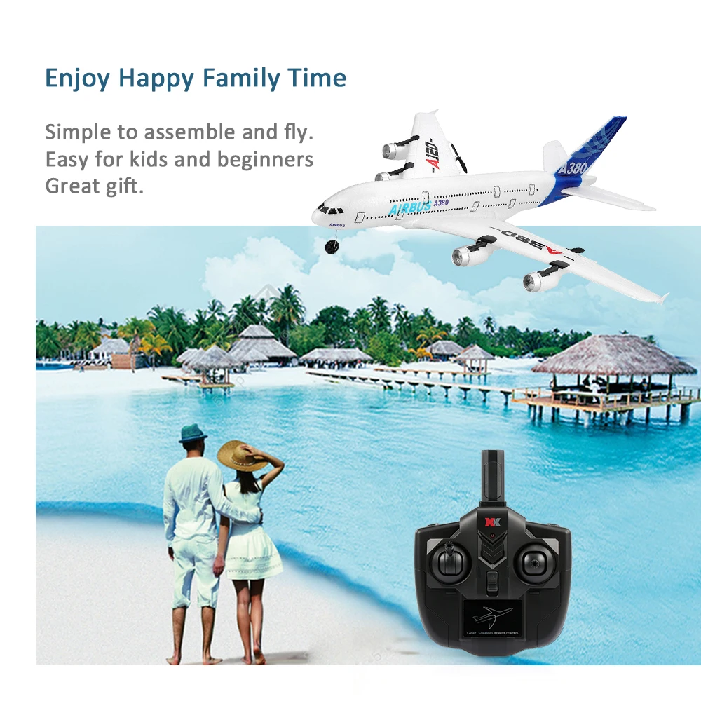 Wltoys XK A120 RTF RC Самолет 2,4 г 3CH Аэробус A380 модель самолета 8 минут полета 505 мм Длина для новичков и профессионалов