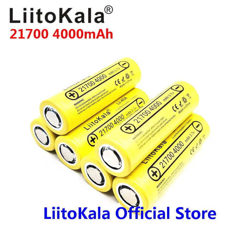 6pcs LiitoKala Lii-40A 21700 4000mAh Li-Ni батарея 3,7 V 40A для высокой разрядки мод/комплект 3,7 V 15A мощность 5C скорость разрядки - Цвет: 6pcs