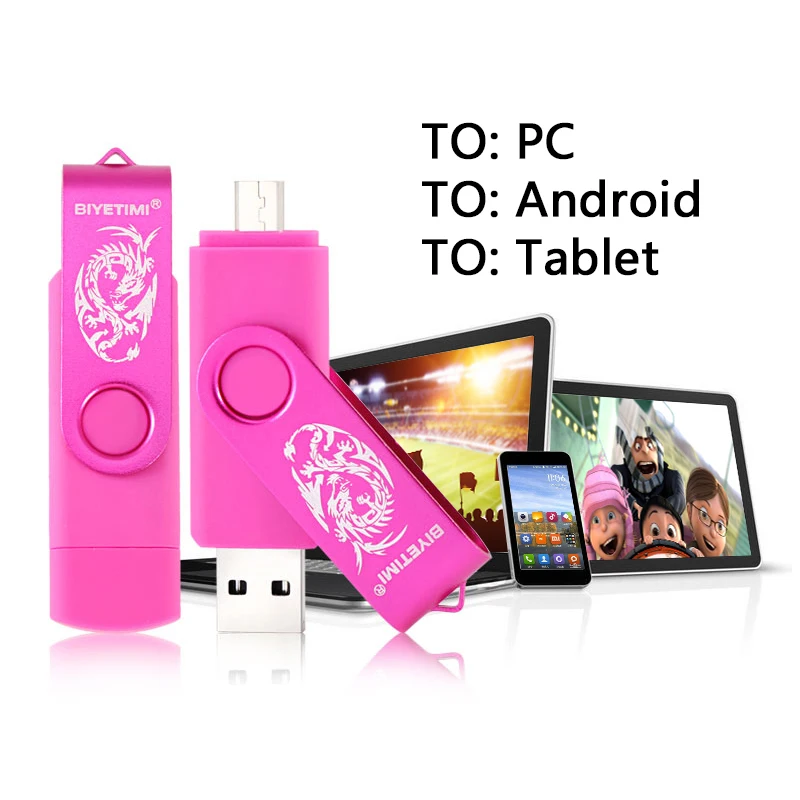 USB флеш накопитель Biyetimi 64 ГБ 32 16 двойное использование Android OTG 2 0 Micro карта памяти