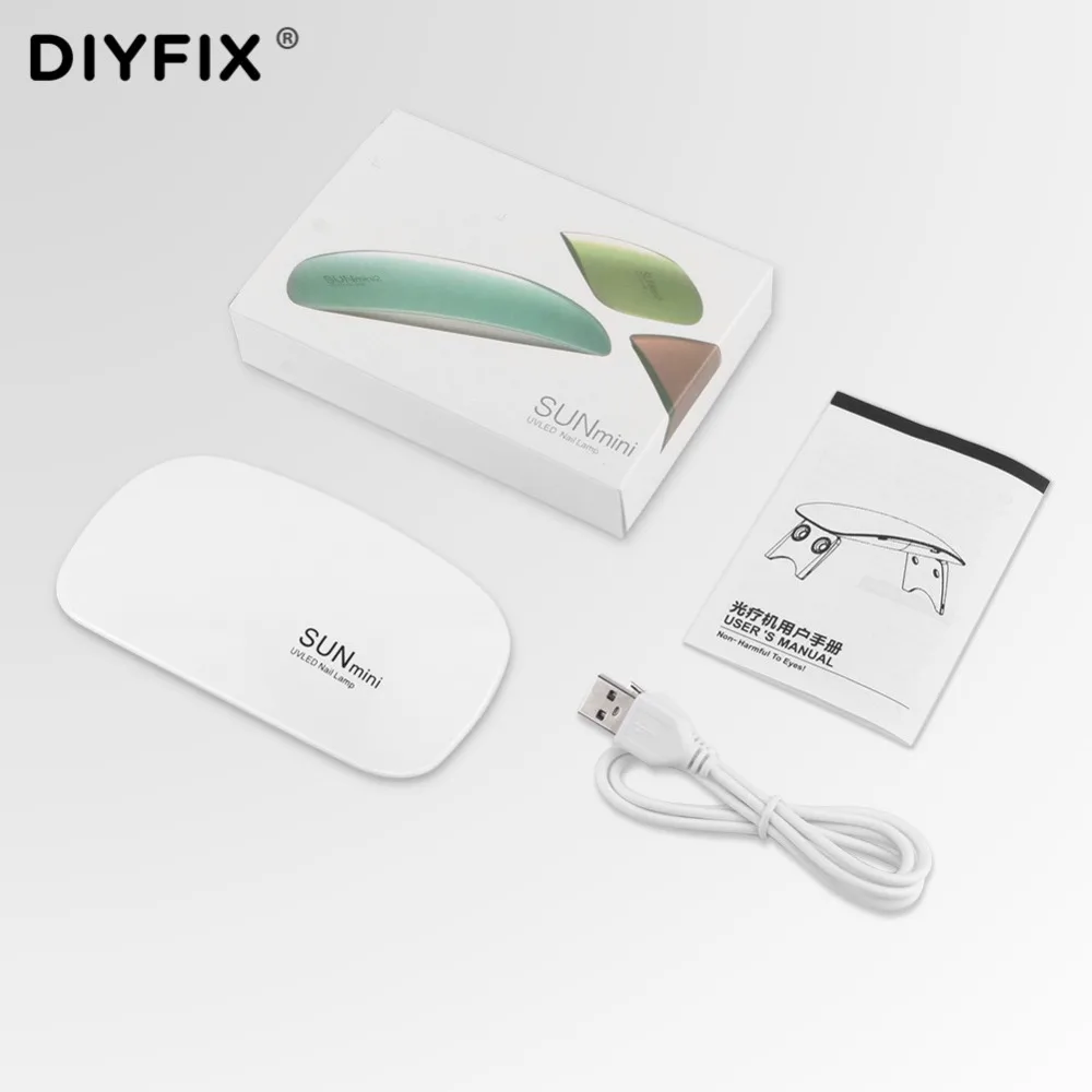 DIYFIX 6 Вт Светодиодная УФ лампа для ногтей портативный гель зеленая сушилка масла