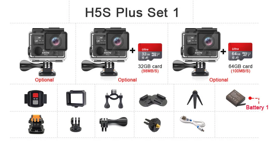 Экшн-камера eken H5S Plus Ultra HD с сенсорным экраном Ambarella A12 EIS 4 k/30fps 1080 p/100fps 30M Водонепроницаемая Спортивная камера go Helmet pro