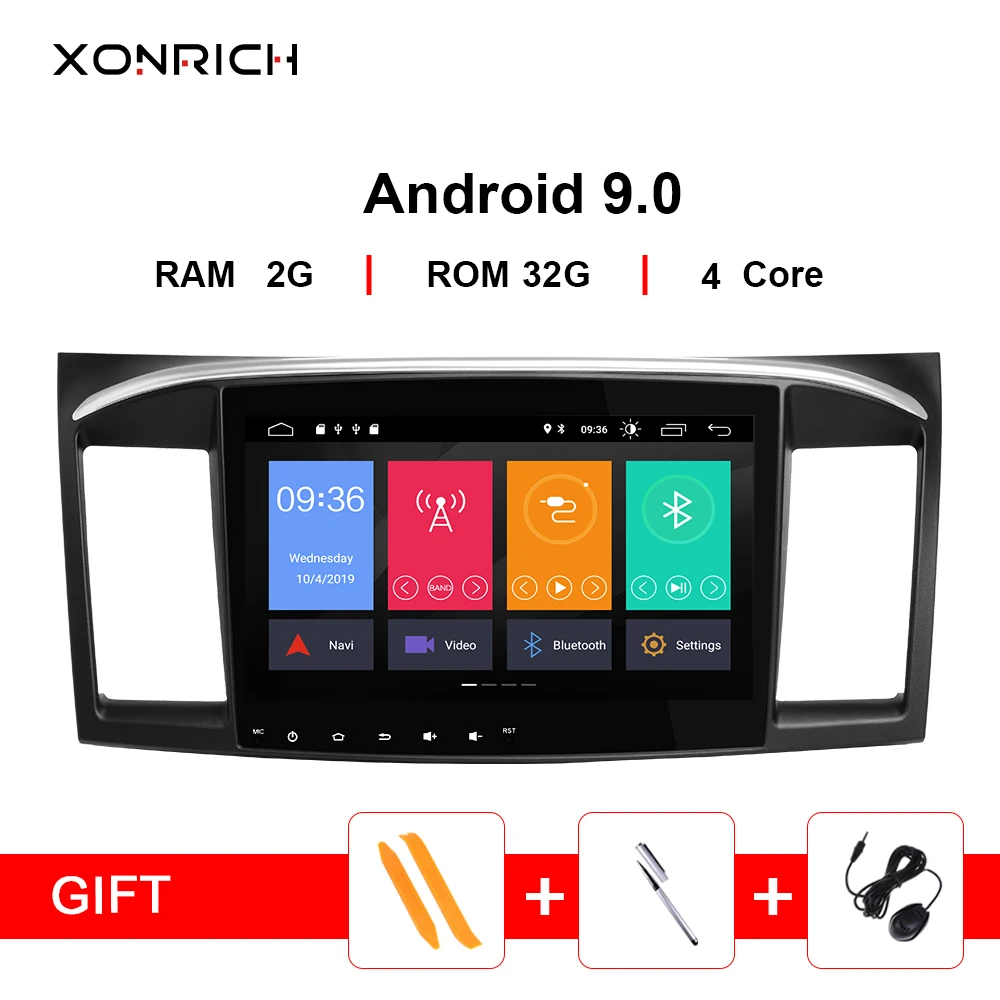 Xonrich 2 Din Android 9 0 автомобильный dvd плеер для Mitsubishi Lancer 2008 2015 10 1 дюймов 3G/4G GPS радио