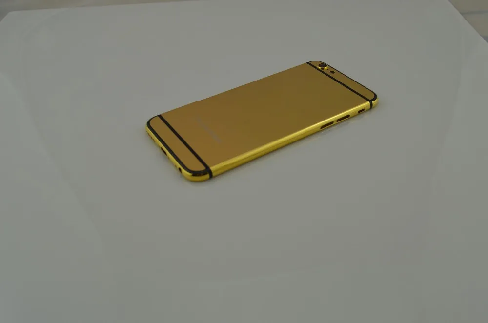 Для iPhone 6 4,7 дюйма 24K золотой корпус с боковой/верхней/нижней/аксессуары 24k золотой корпус с OEM корпус на заказ