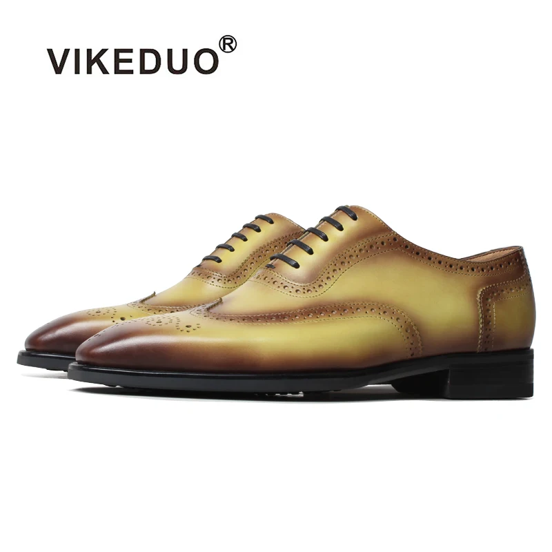 Мужские классические туфли VIKEDUO из натуральной кожи свадебные и офисные ручной