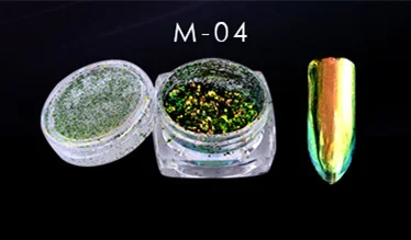 M-04 Y-XLWN голографический эффект хамелеона чешуйчатая Юкка для ногтей блестки зеркальный блеск порошок хромированный пигмент Блестки для ногтей - Цвет: M-04