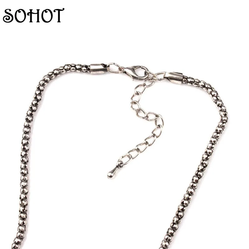 SOHOT искусственная металлическая цепочка натуральные синие камни сердце подвеска