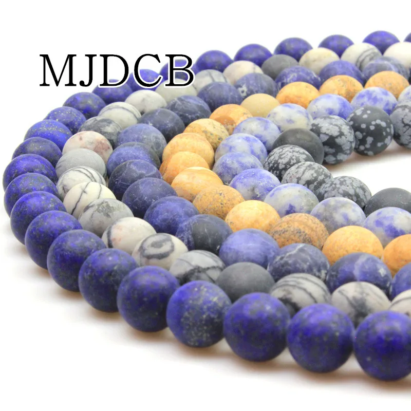 MJDCB круглые матовые Агатовые Бусины Jaspe r кварц натуральный камень для DIY ожерелья