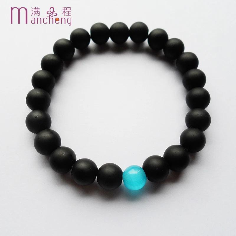 Женский Круглый обсидиановый браслет с бусинами диаметром 7 дюймов 8 мм|bracelets