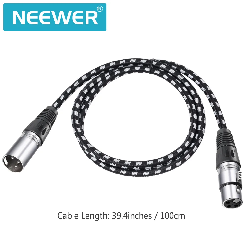 Neewer 4 пачки XLR DMX кабели 3 шпильки папа к женскому 39 дюйма/100 сантиметров