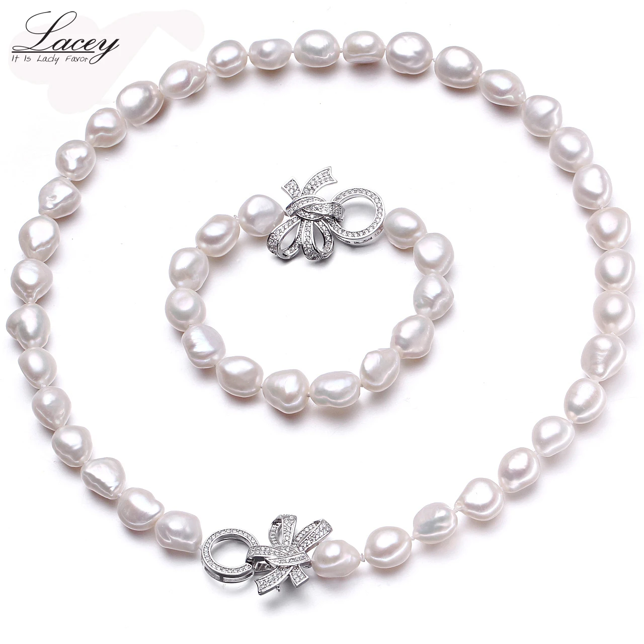 Набор ювелирных украшений из натурального культивированного пресноводного