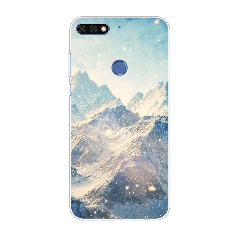 huawei honor 7 pro Case Silicon Mountain scenery Painting TPU Back Cover for Phone protect Bags shell |