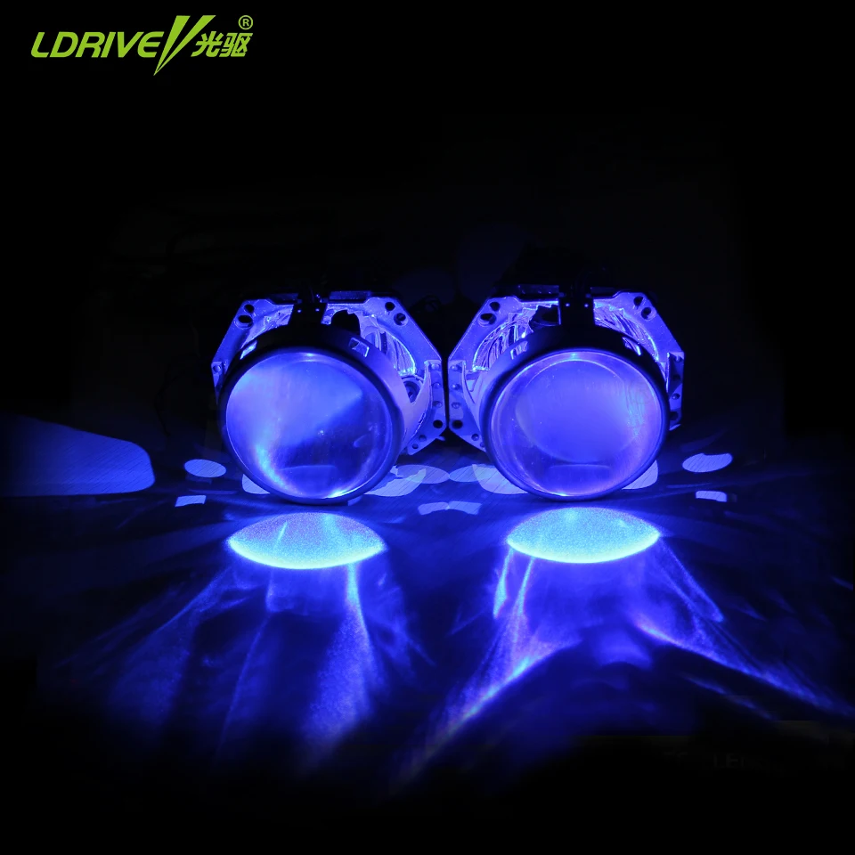 LDRIVE 2PC High Grade 6colors RGB LED Angel Eyes APP Control Demon Halo Rings Devil Eye Car Headlights Projector Lens | Автомобили и