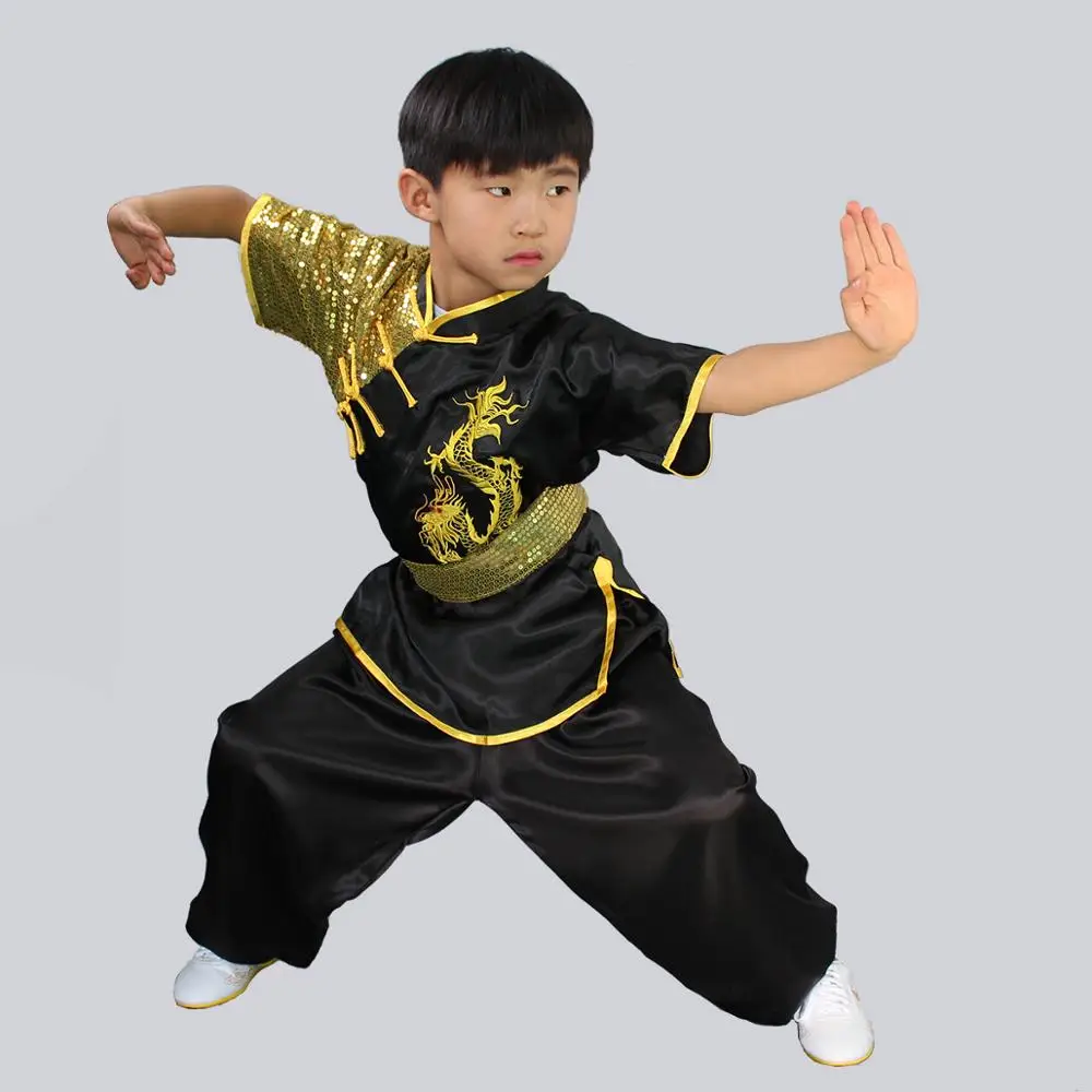 Детская одежда Nanquan длинные эластичные шелковые костюмы Wushu для файтинга