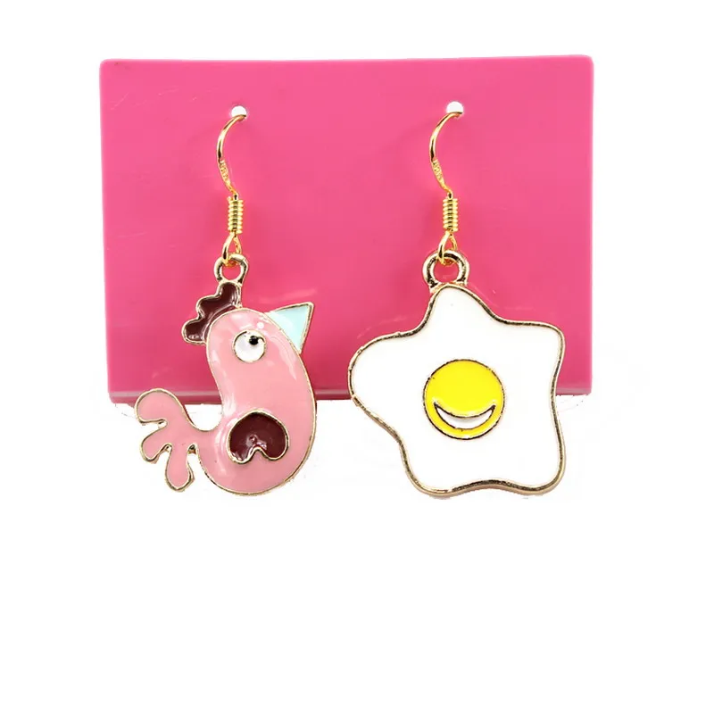 Супер милые яркие серьги для яиц омлета специальные Висячие женщин золотые