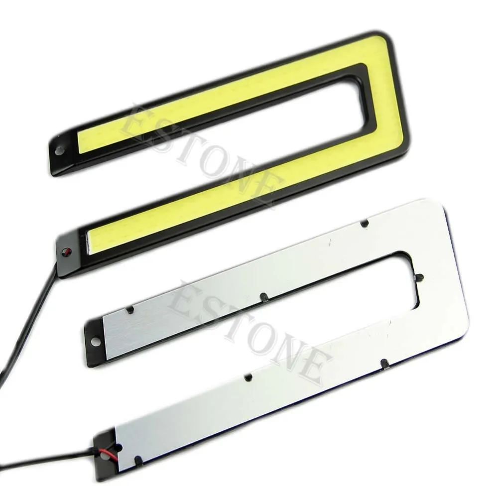 

2pcs White COB 6000K Led Daytime Running Light DRL Headlight Fog Lamp U Shape