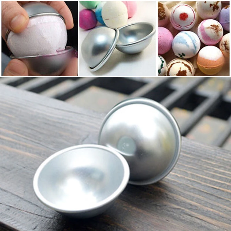 

ANGRLY Fashion 6pcs/set Mold Mould Aluminum Ellipsoid Cake Mold Bath Bomb Molds 3 Size tarte makeup cosmetics soap mold