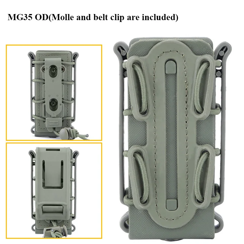Olive Green 9 мм Molle пистолет маг военный подсумок чехол-Кобура Fastmag с зажимом для ремня и Molle Мягкий чехол Mag пластиковый чехол - Цвет: Olive Green