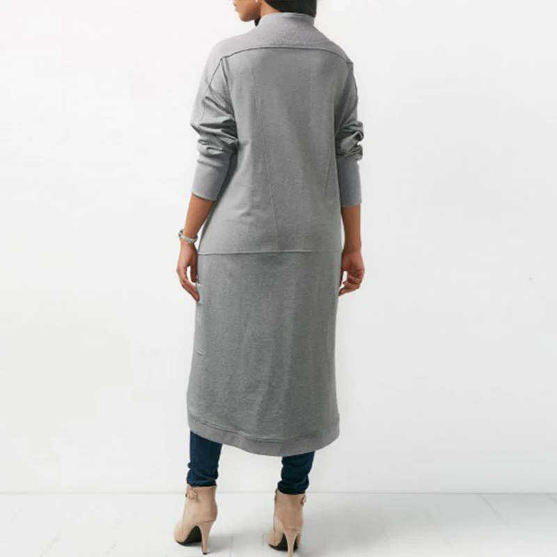 ZANZEA Асимметричный Подол Slim Fit Толстовка Топ с длинным рукавом квадратный воротник карманы на молнии однотонная блузка повседневная простая винтажная Vestido