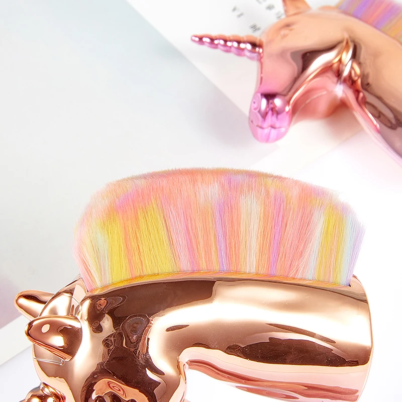 Кисти для макияжа MECOLOR new unicorn horse цветная синтетическая косметика лица пудра