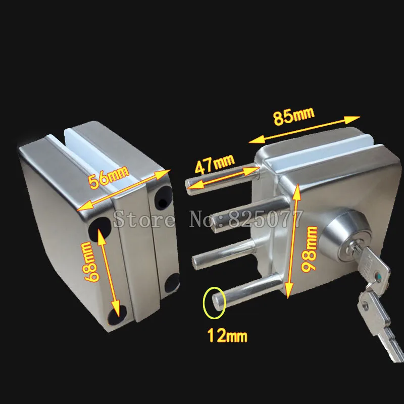 Толстый усиленный стеклянный дверной замок все из нержавеющей стали sus304 не нужно