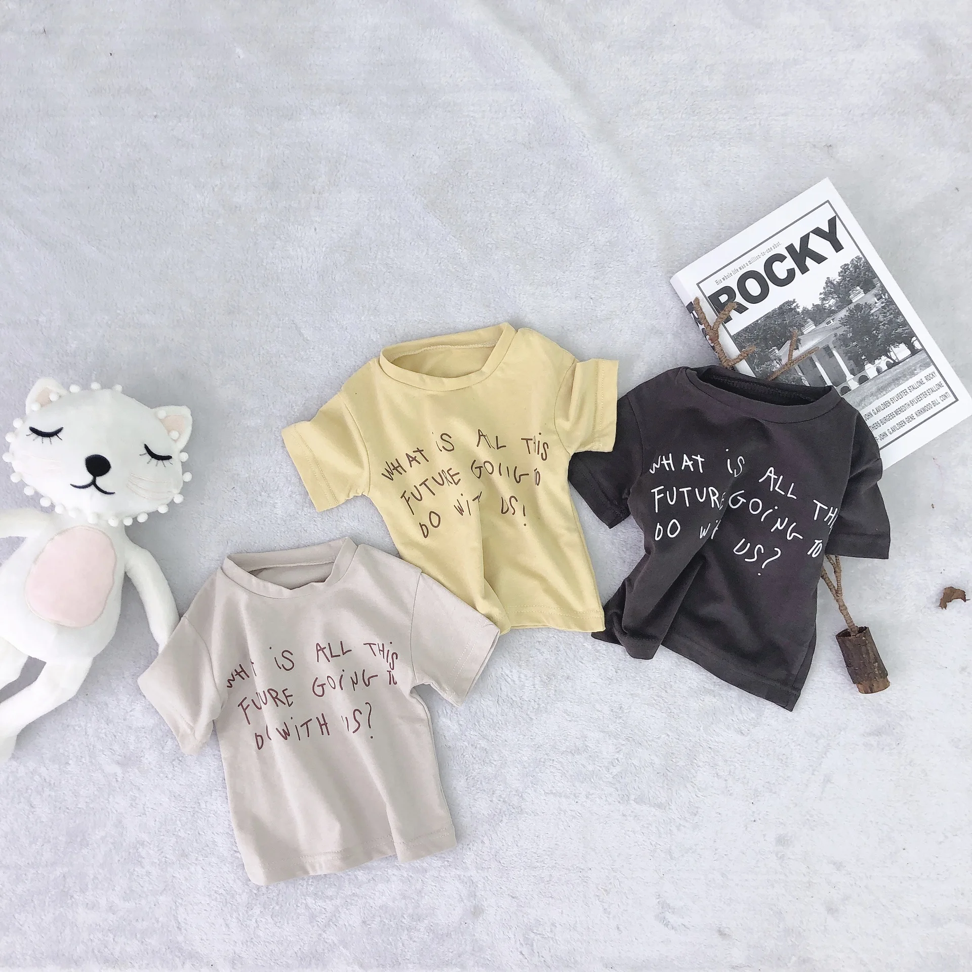 Летние повседневные хлопковые футболки с коротким рукавом в Корейском стиле для