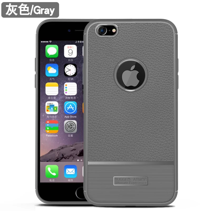 Для Apple iPhone 6 силиконовый чехол Мягкий ТПУ щеткой углерода Волокно текстуры для S